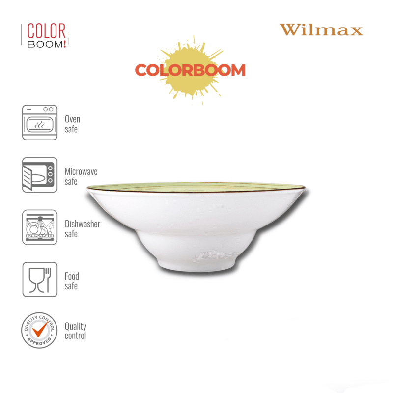 Talerz głęboki pistacjowy porcelanowy 22.5 cm 1100 ml WL-669123/A