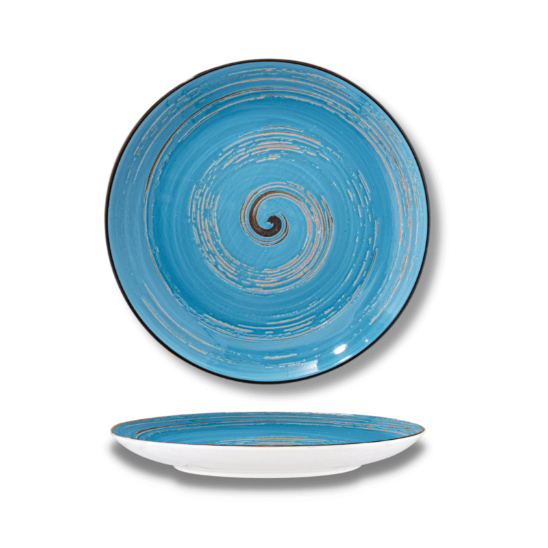 Talerz obiadowy niebieski porcelanowy 25.5 cm WL-669614/A