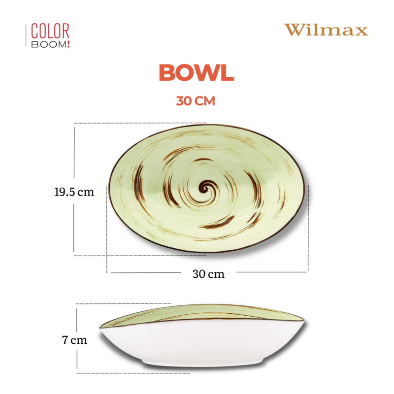 Misa sałatkowa pistacjowa porcelanowa 30 cm WL-669141/A