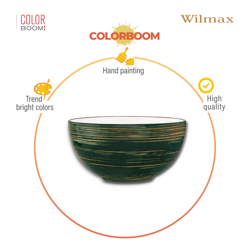 Misa sałatkowa zielona porcelanowa 14 cm 600 ml WL-669530/A