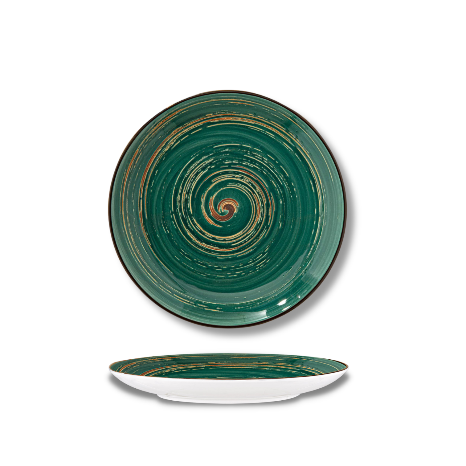 Talerz deserowy zielony porcelanowy 20.5 cm WL-669512/A