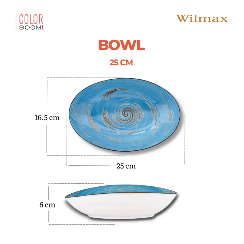 Misa sałatkowa owalna niebieska porcelanowa 25 cm WL-669640/A