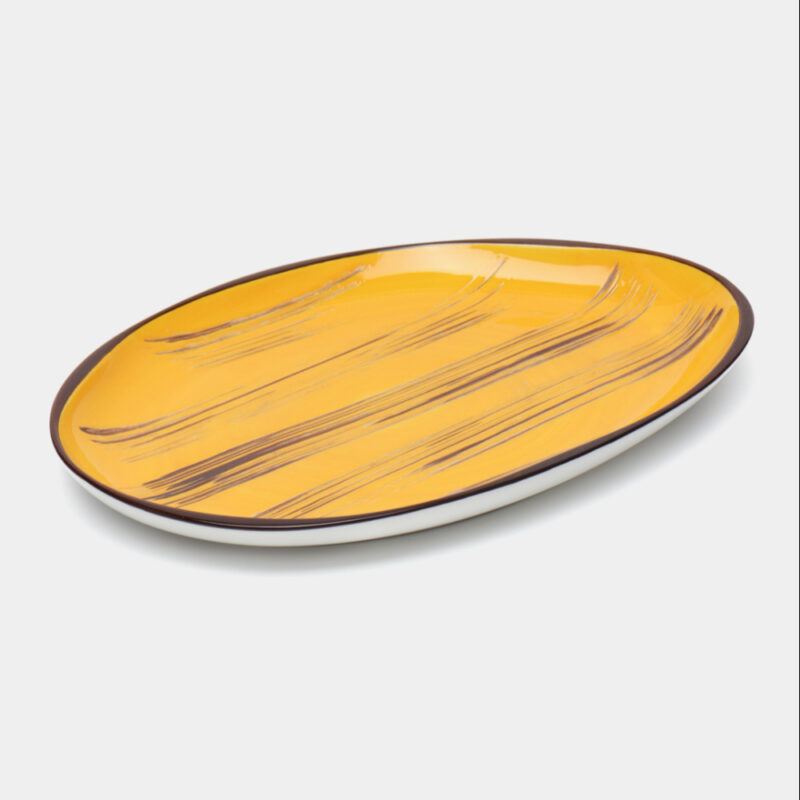 Talerz żółty porcelanowy 33 cm WL-668442/A