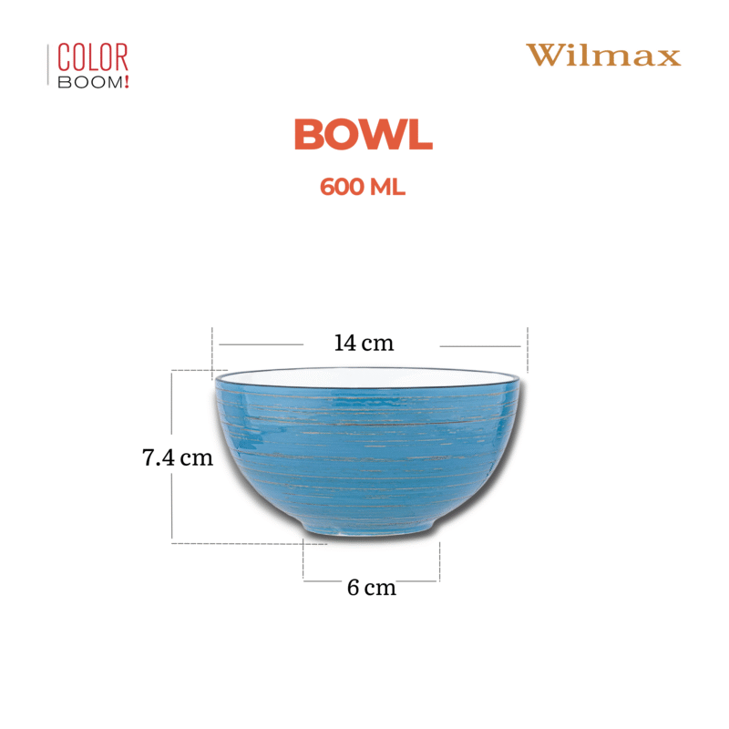 Misa sałatkowa niebieska porcelanowa 14 cm 600 ml WL-669630/A