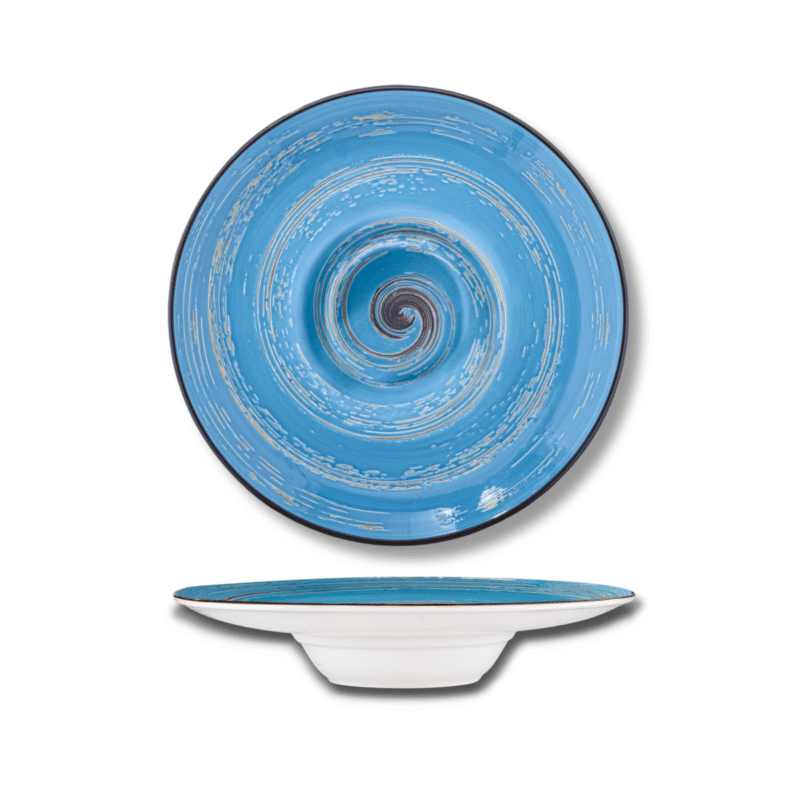 Talerz głęboki niebieski porcelanowy 24 cm 200 ml WL-669625/A