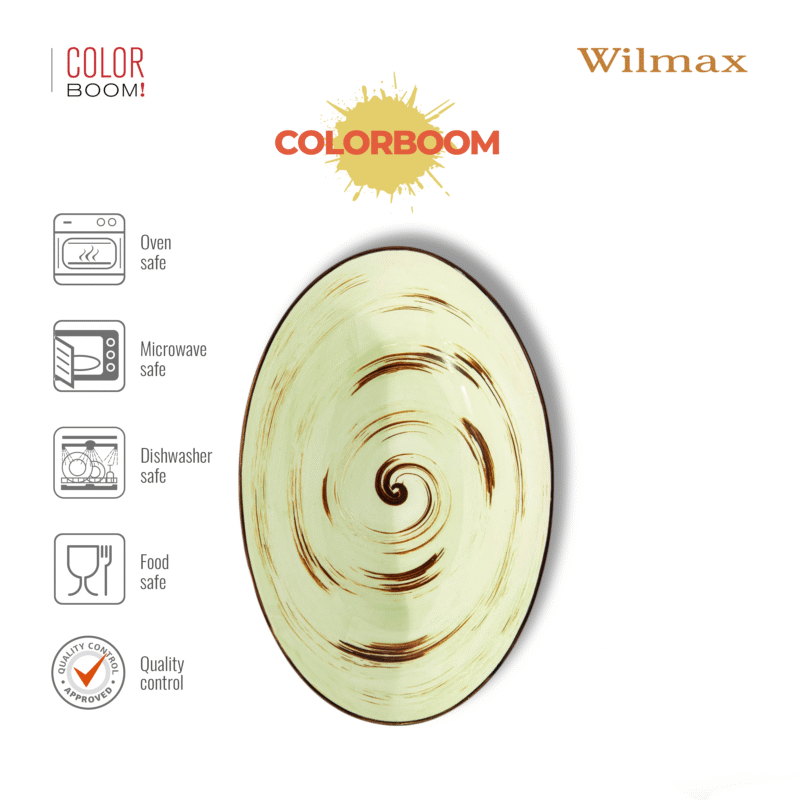 Misa sałatkowa pistacjowa porcelanowa owalna 25x16,5 cm WL-669140/A