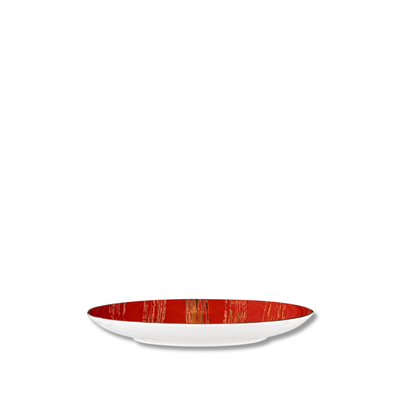 Talerz obiadowy czerwony porcelanowy 23 cm WL-668213/A