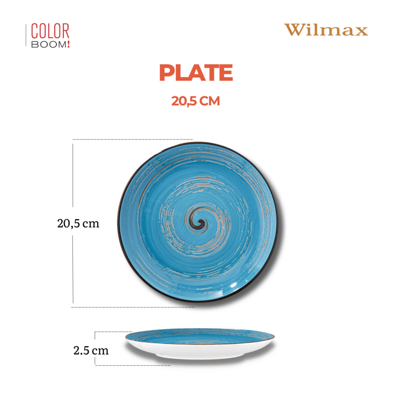 Talerz deserowy niebieski porcelanowy 20.5 cm WL-669612/A
