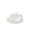 Cappuccino cup and saucer 170 ml in Wilmax white porcelain with gold rim