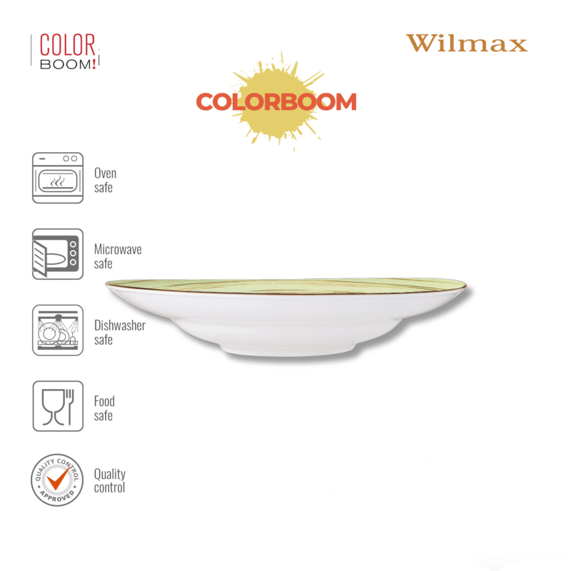 Talerz głęboki pistacjowy porcelanowy 25.5 cm 350 ml WL-669127/A