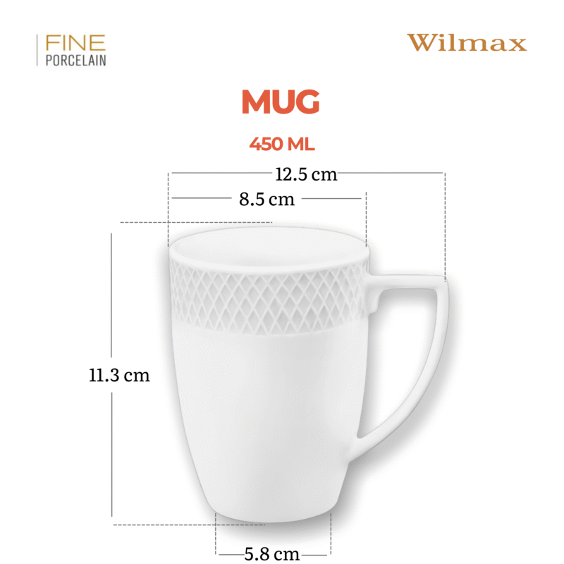 Kubek biały porcelanowy 450 ml zestaw 2 sztuki WL-880119/2C