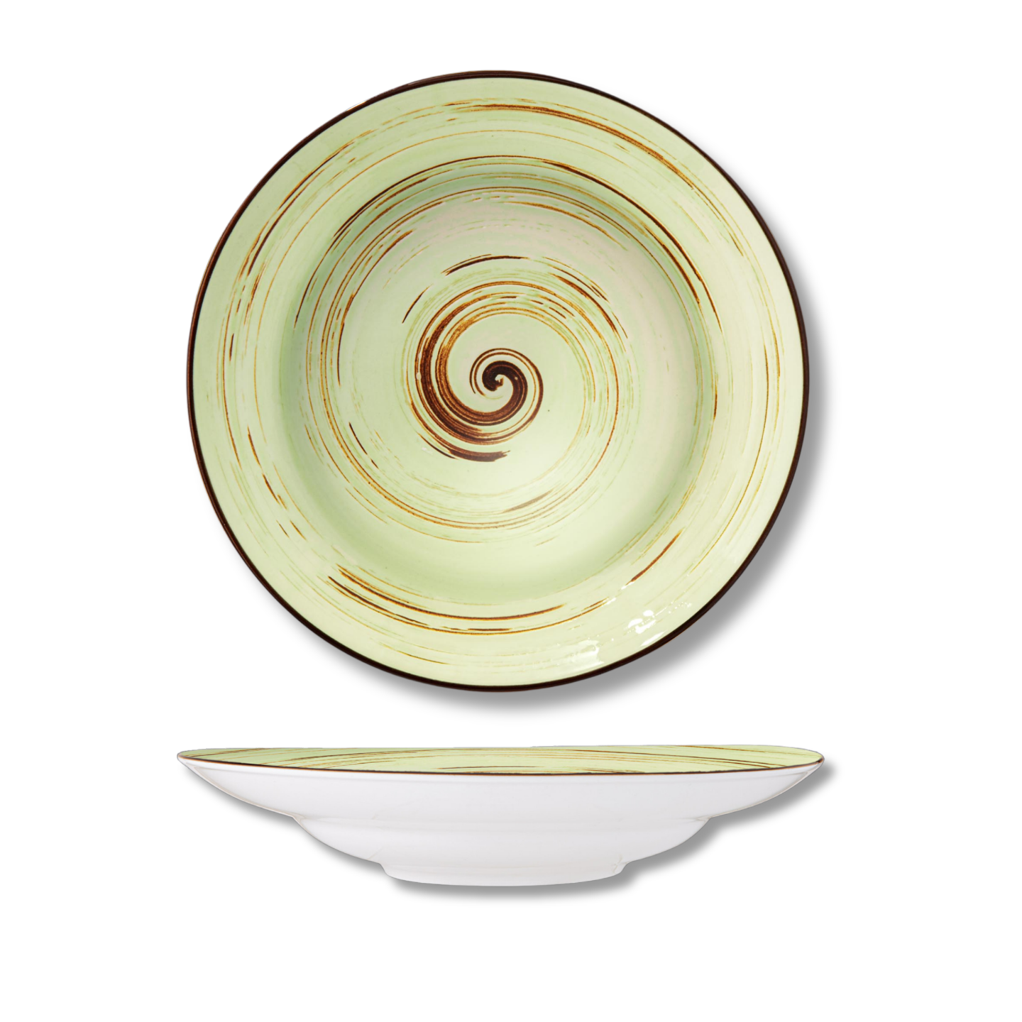 Deep plate pistachio porcelain 25.5 cm 350 ml WL-669127/A