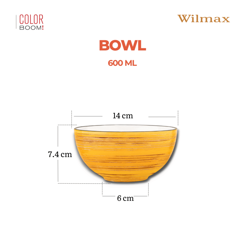 Misa sałatkowa żółta porcelanowa 14 cm 600 ml WL-669430/A