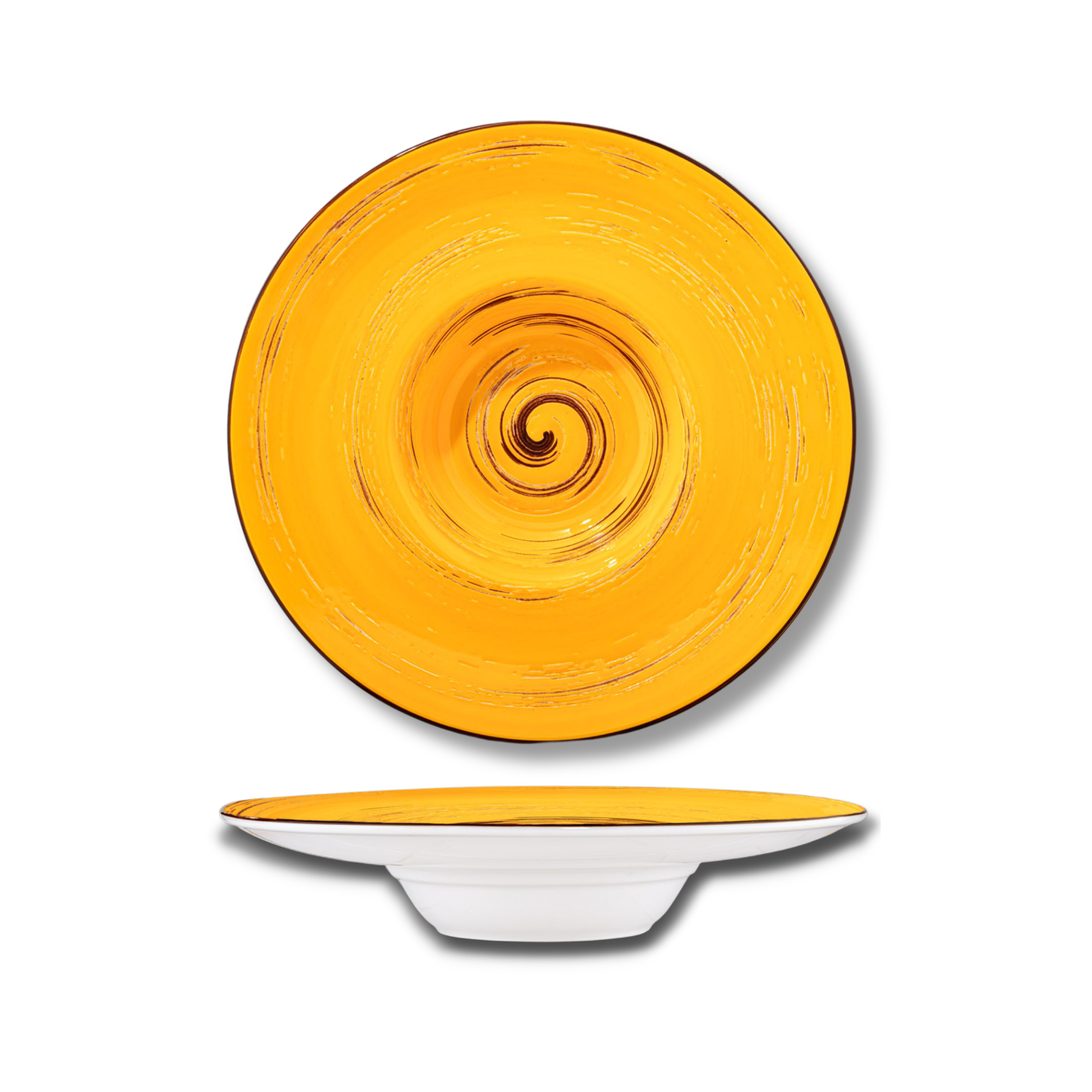 Talerz głęboki żółty porcelanowy 24 cm 200 ml WL-669425/A