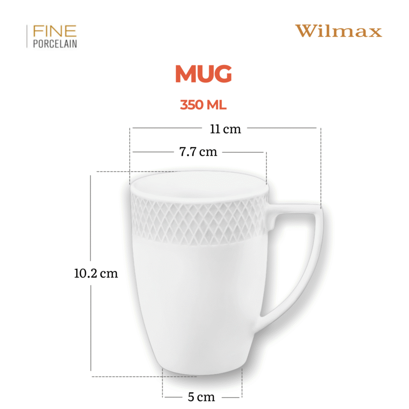 Kubek biały porcelanowy 350 ml zestaw 2 sztuki WL-880108/2C