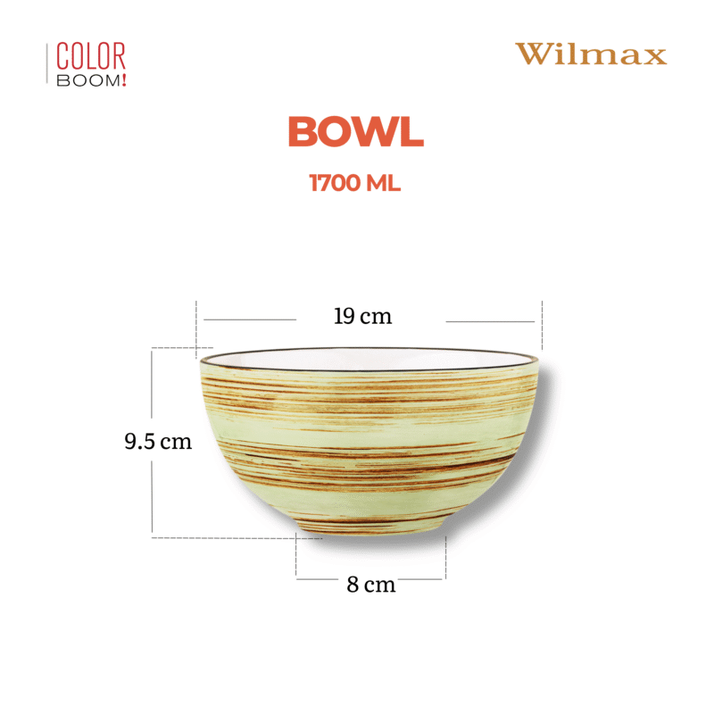 Misa sałatkowa pistacjowa porcelanowa 19 cm 1700 ml WL-669132/A