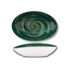 Oval salad bowl 25x16.5 cm in Wilmax green Spiral porcelain