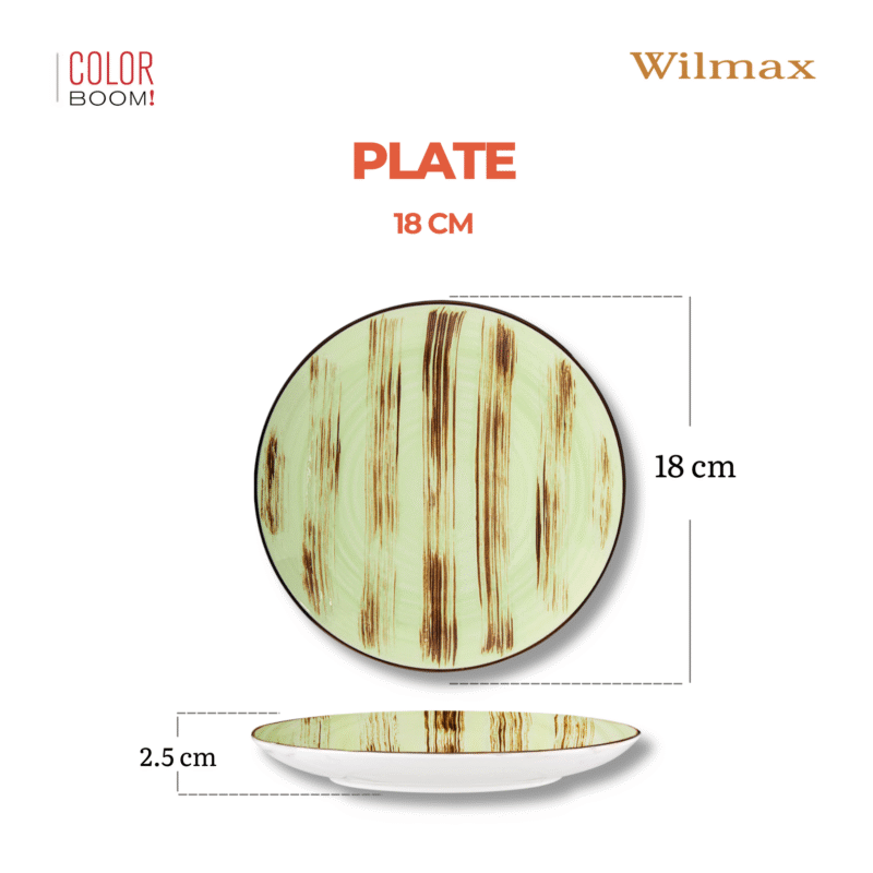 Talerz deserowy pistacjowy porcelanowy 18 cm WL-668111/A