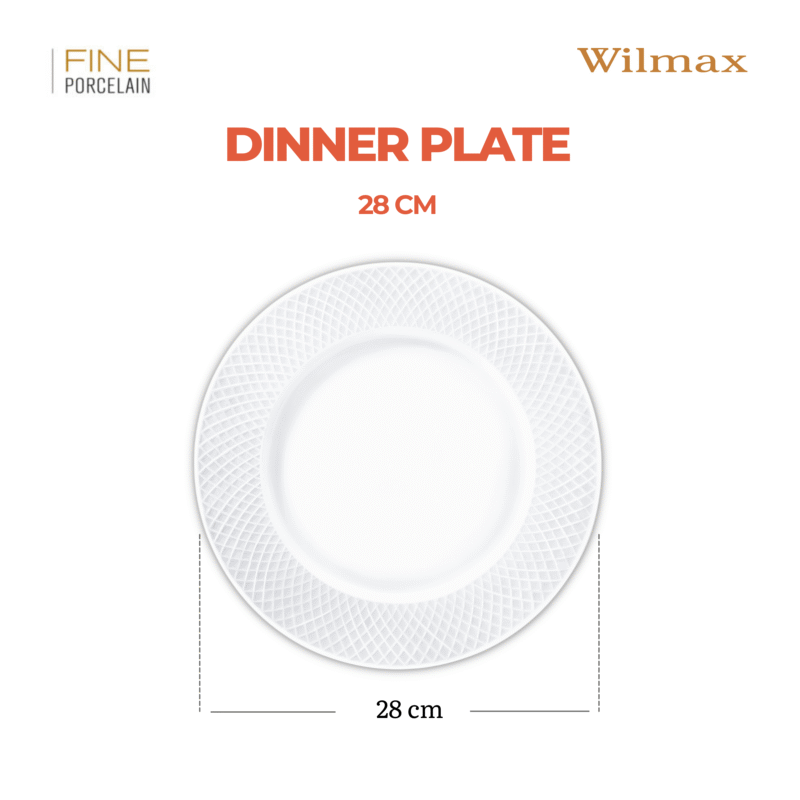 Talerz obiadowy biały porcelanowy 28 cm zestaw 2 sztuki WL-880117/2C