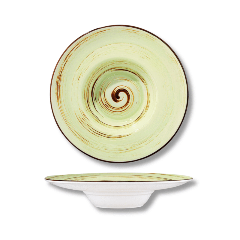 Talerz głęboki pistacjowy porcelanowy 24 cm 200 ml WL-669125/A