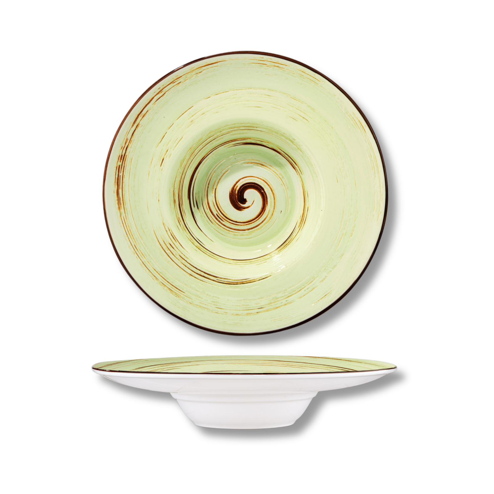 Talerz głęboki pistacjowy porcelanowy 24 cm 200 ml WL-669125/A