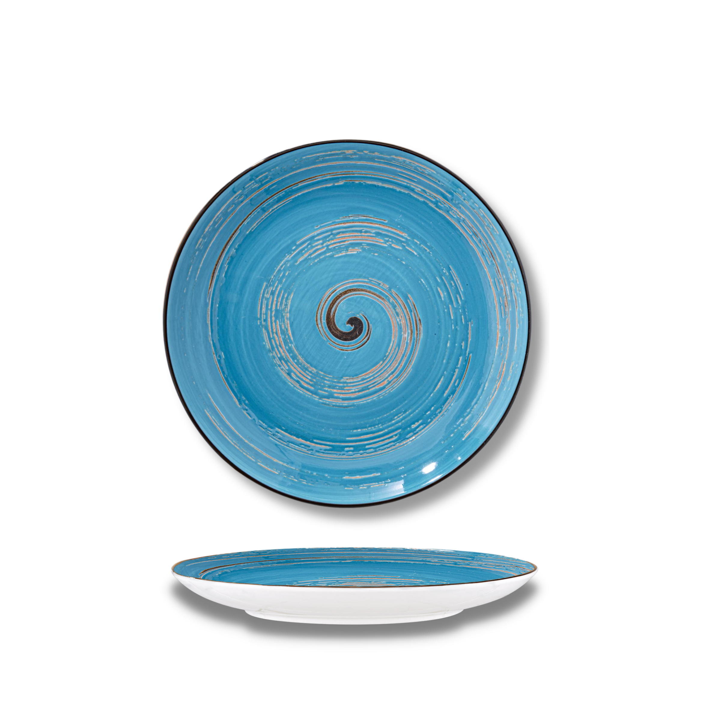 Talerz deserowy niebieski porcelanowy 20.5 cm WL-669612/A