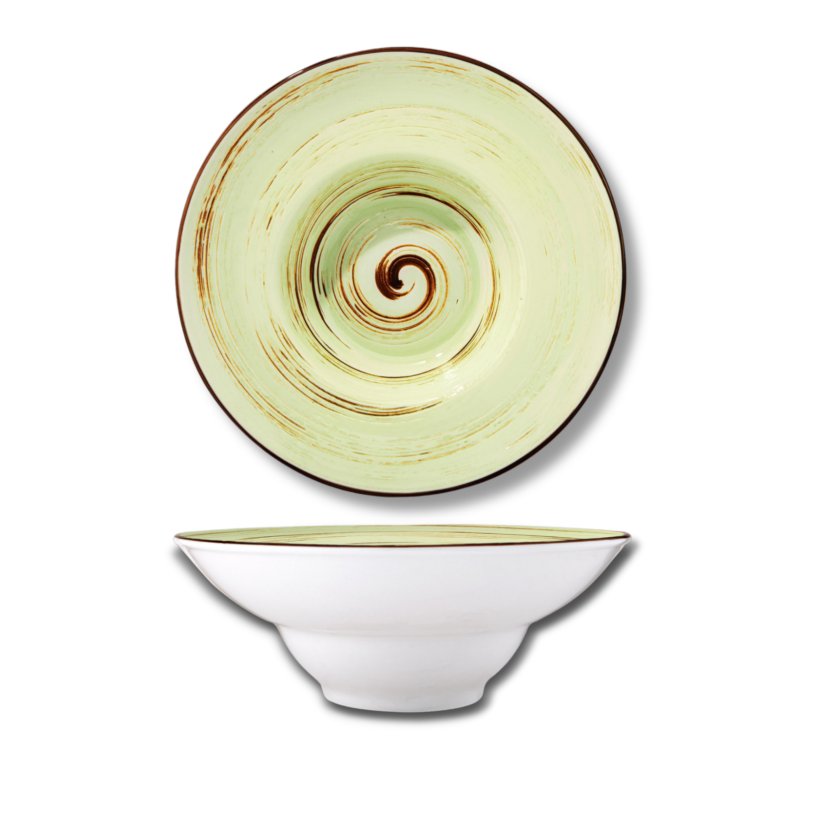 Deep plate pistachio porcelain 22.5 cm 1100 ml WL-669123/A