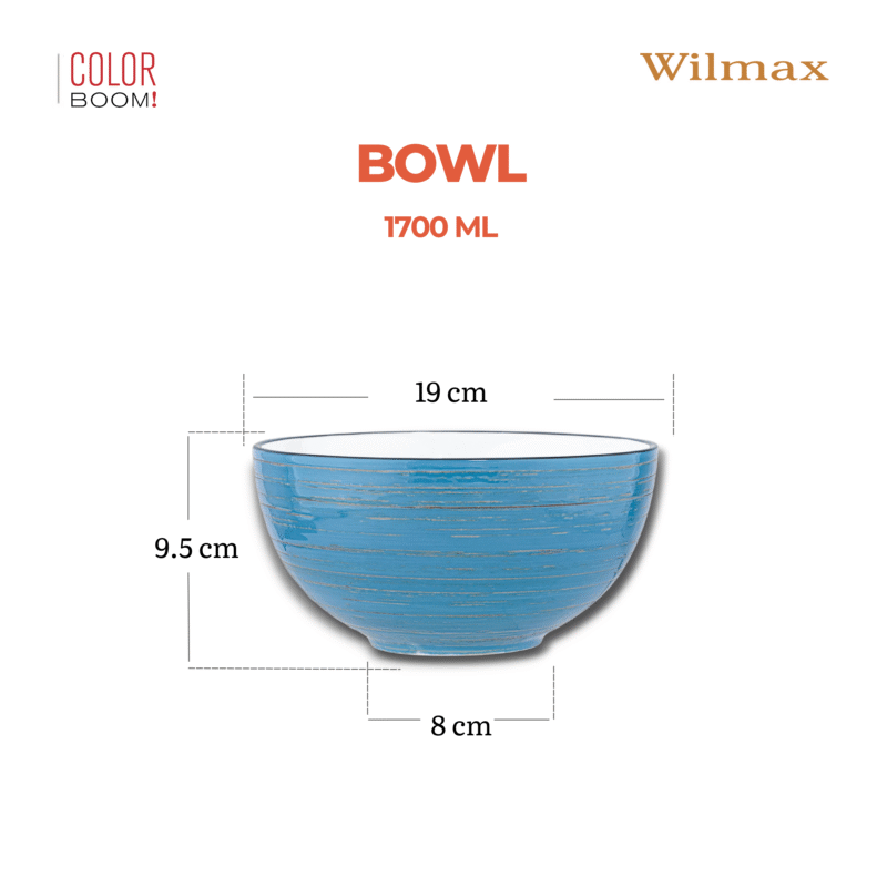 Misa sałatkowa niebieska porcelanowa 19 cm 1700 ml WL-669632/A