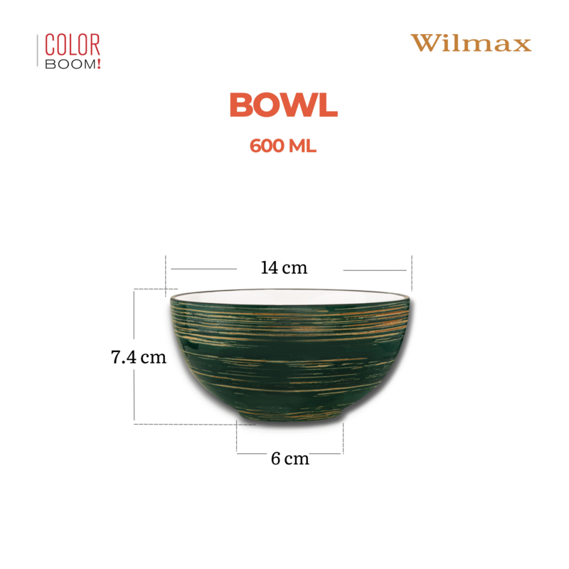 Misa sałatkowa zielona porcelanowa 14 cm 600 ml WL-669530/A