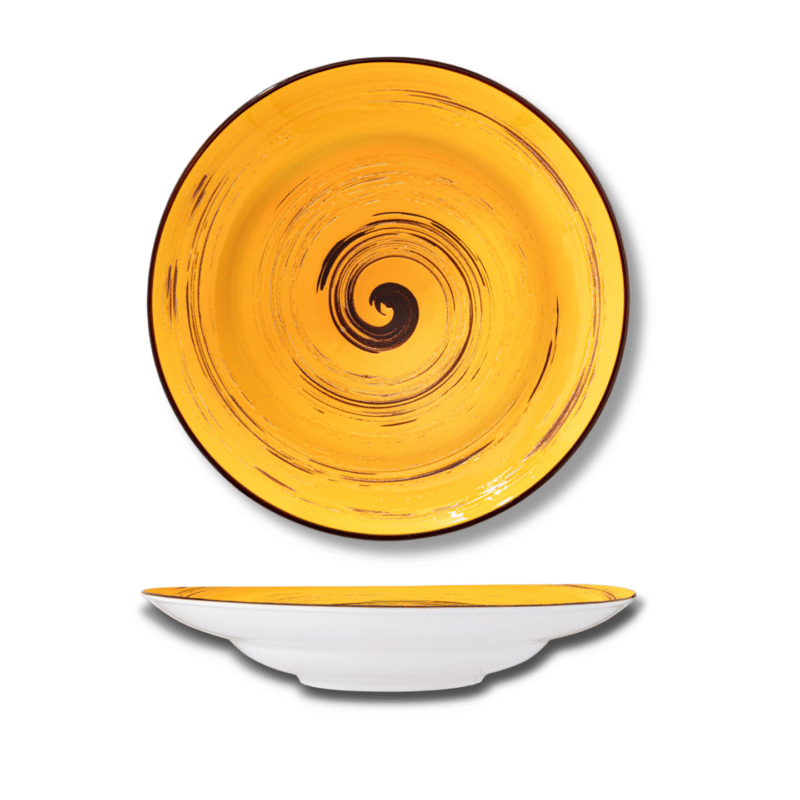 Talerz głęboki żółty porcelanowy 25.5 cm 350 ml WL-669427/A