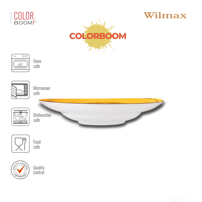 Talerz głęboki żółty porcelanowy 25.5 cm 350 ml WL-669427/A