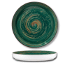 High-rim plate 28 cm in Wilmax green Spiral porcelain