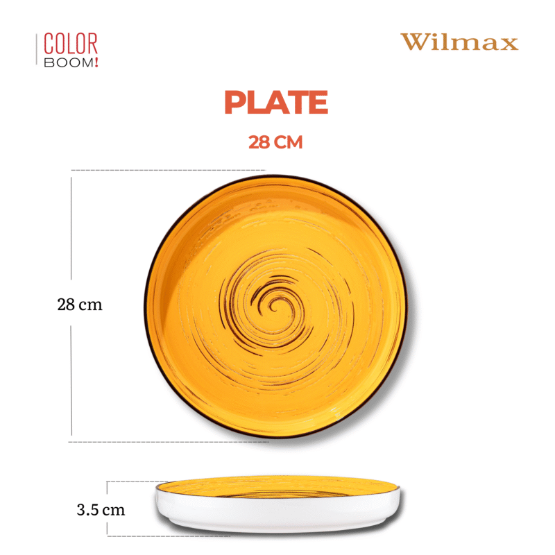 Talerz z wysokim rantem żółty porcelanowy 28 cm WL-669420/A