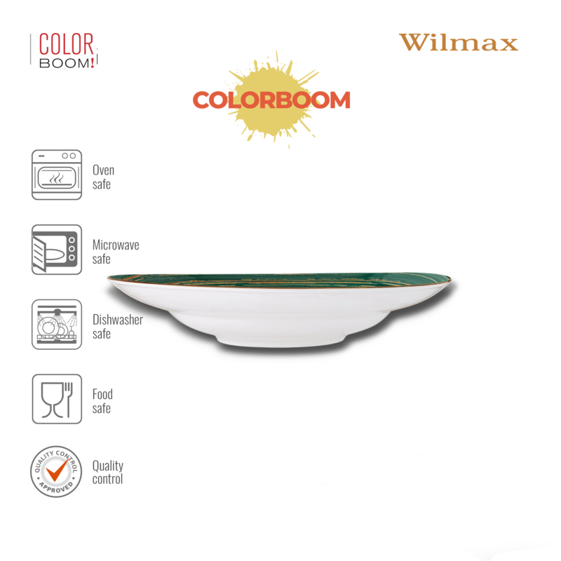 Talerz głęboki zielony porcelanowy 25.5 cm 350 ml WL-669527/A