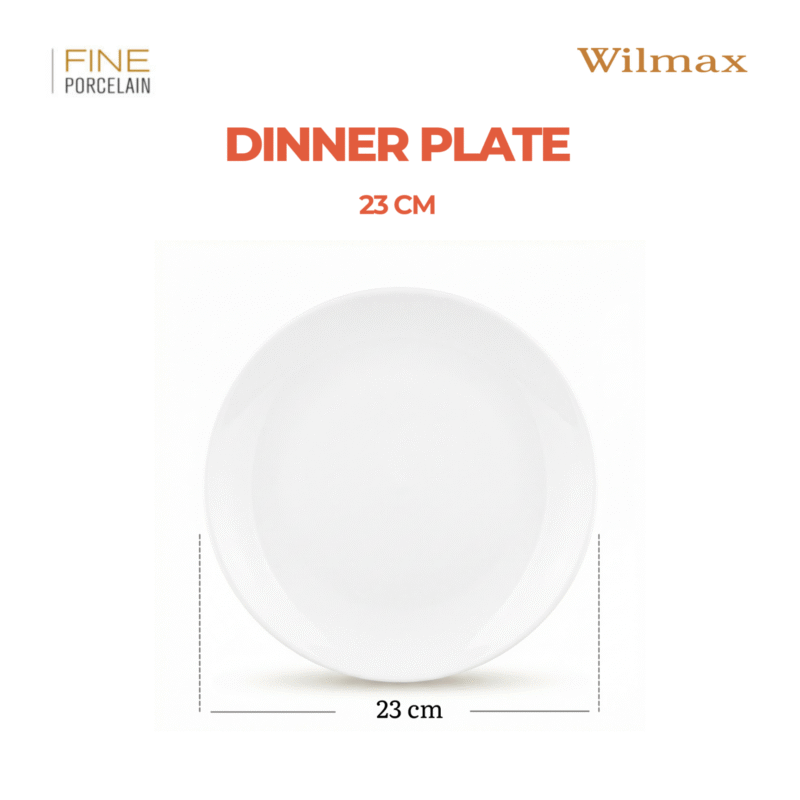 Talerz obiadowy 23 cm biały porcelanowy WL-991248/A