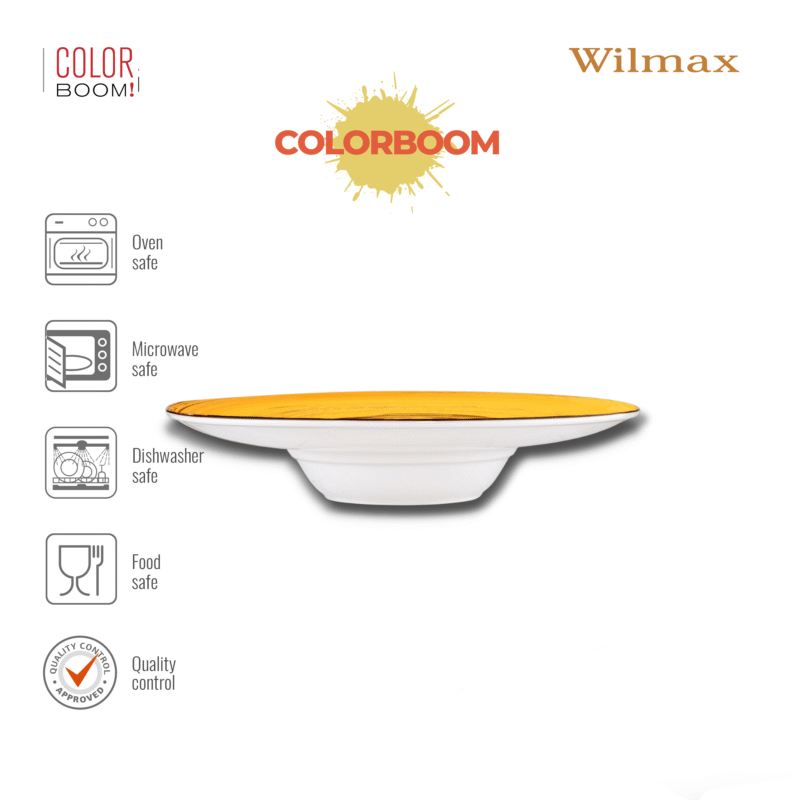 Talerz głęboki żółty porcelanowy 24 cm 200 ml WL-669425/A