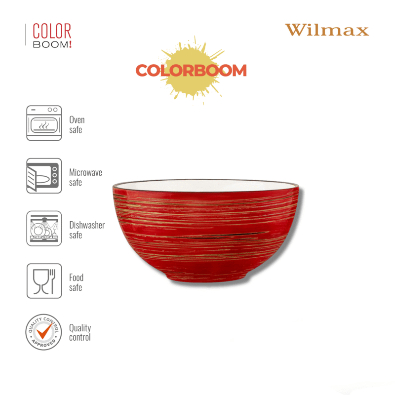 Misa sałatkowa czerwona porcelanowa 19 cm 1700 ml WL-669232/A