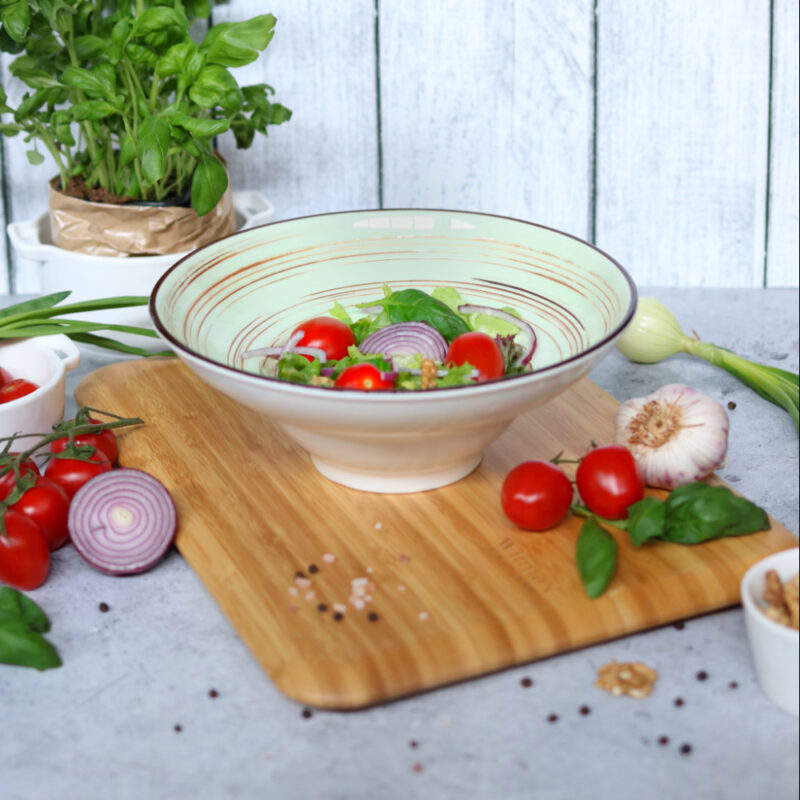 Talerz głęboki pistacjowy porcelanowy 22.5 cm 1100 ml WL-669123/A