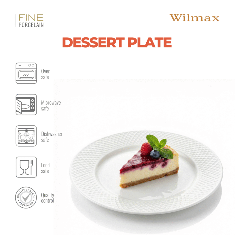 Talerz deserowy biały porcelanowy 18 cm WL-880101101/A