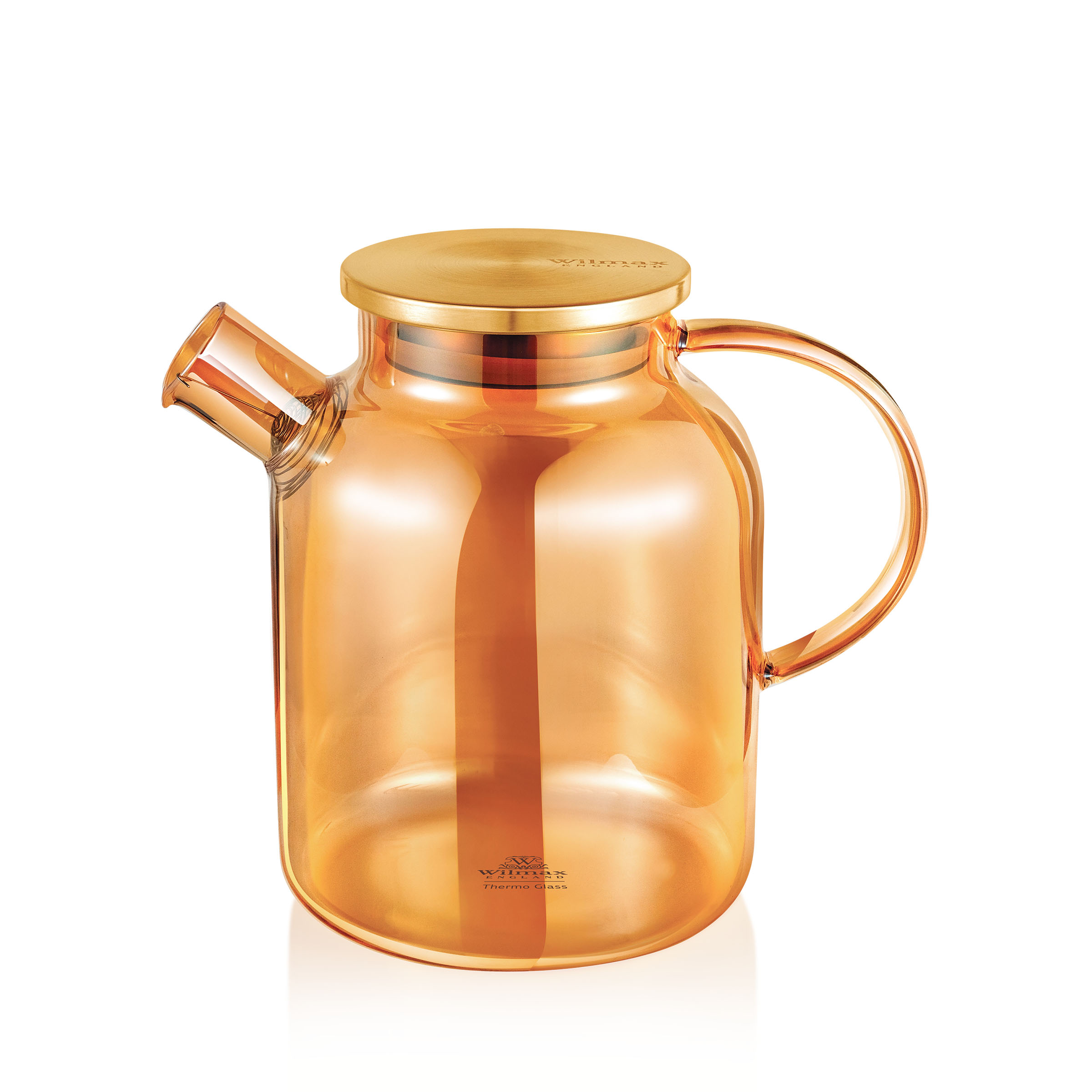 Glass teapot for tea golden with stainless steel lid 1600 ml WL-888811003/A