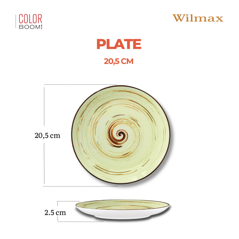 Talerz deserowy pistacjowy porcelanowy 20.5 cm WL-669112/A