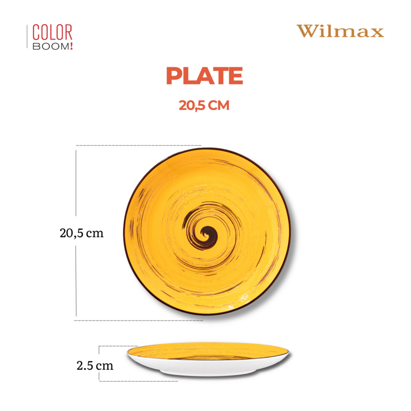 Talerz deserowy żółty porcelanowy 20.5 cm WL-669412/A