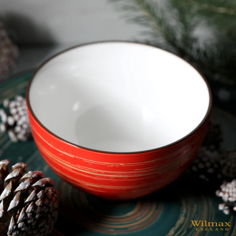 Misa sałatkowa czerwona porcelanowa 19 cm 1700 ml WL-669232/A