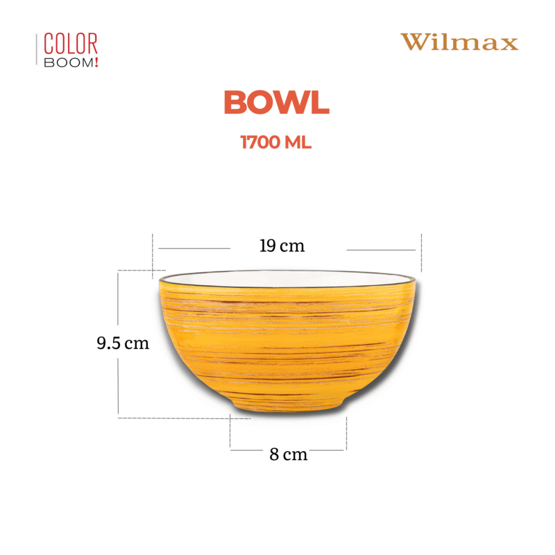 Misa sałatkowa żółta porcelanowa 19 cm 1700 ml WL-669432/A