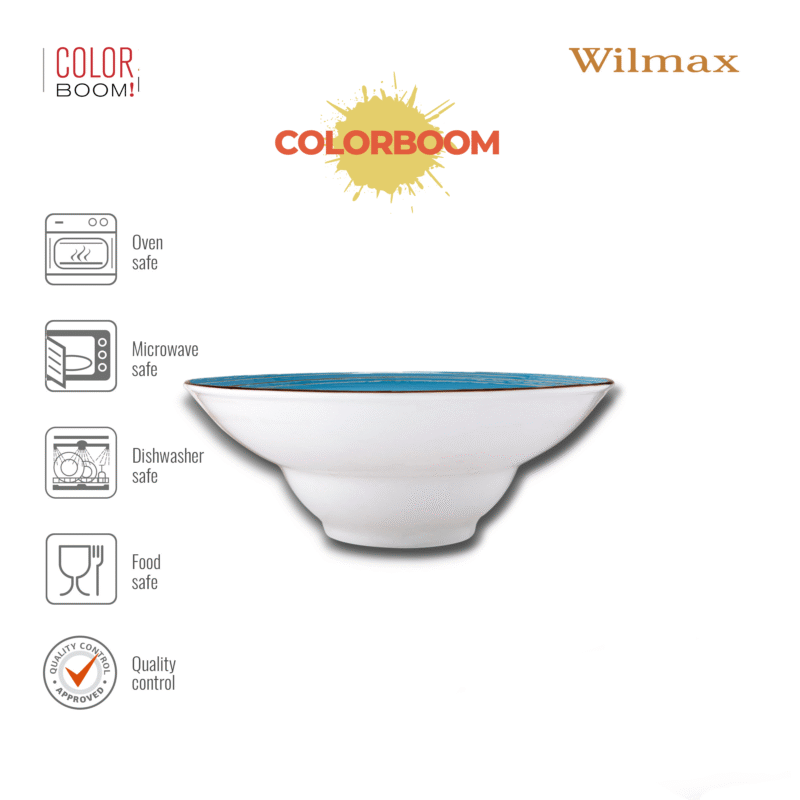Talerz głęboki niebieski porcelanowy 22.5 cm 1100 ml WL-669623/A
