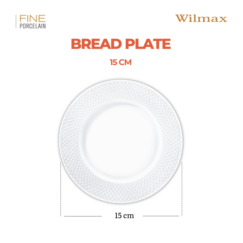 Talerz na pieczywo biały porcelanowy 15 cm WL-880101100/A