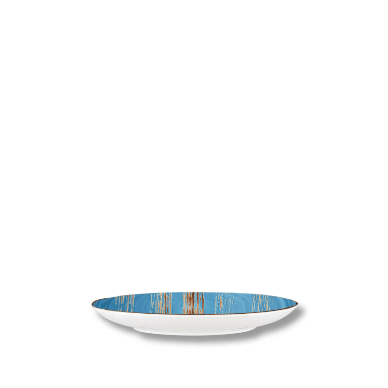 Talerz obiadowy niebieski porcelanowy 23 cm WL-668613/A