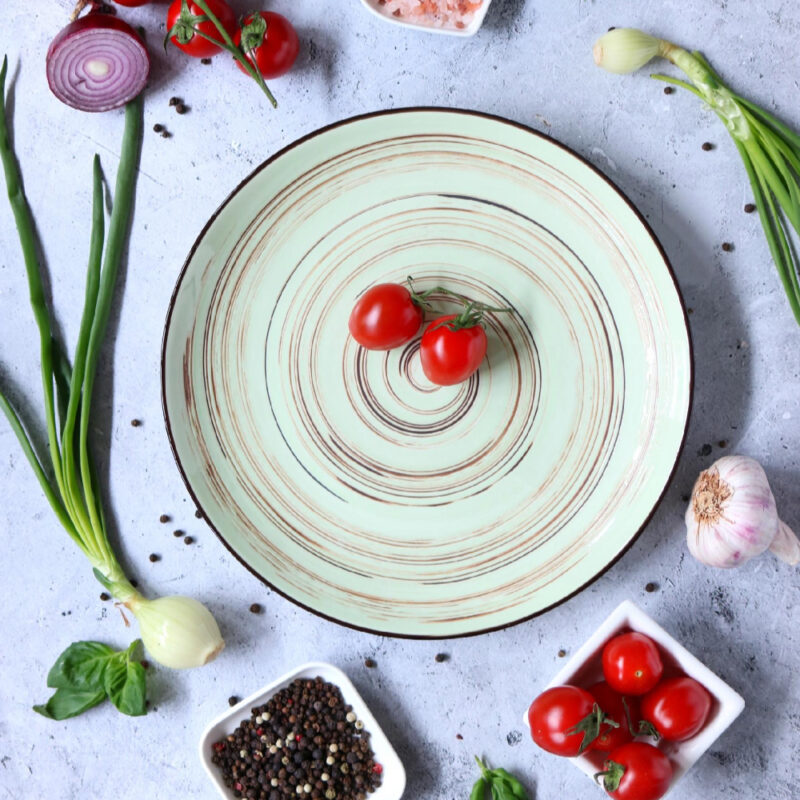 Talerz deserowy pistacjowy porcelanowy 20.5 cm WL-669112/A