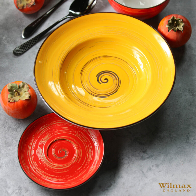 Talerz głęboki żółty porcelanowy 25.5 cm 350 ml WL-669427/A