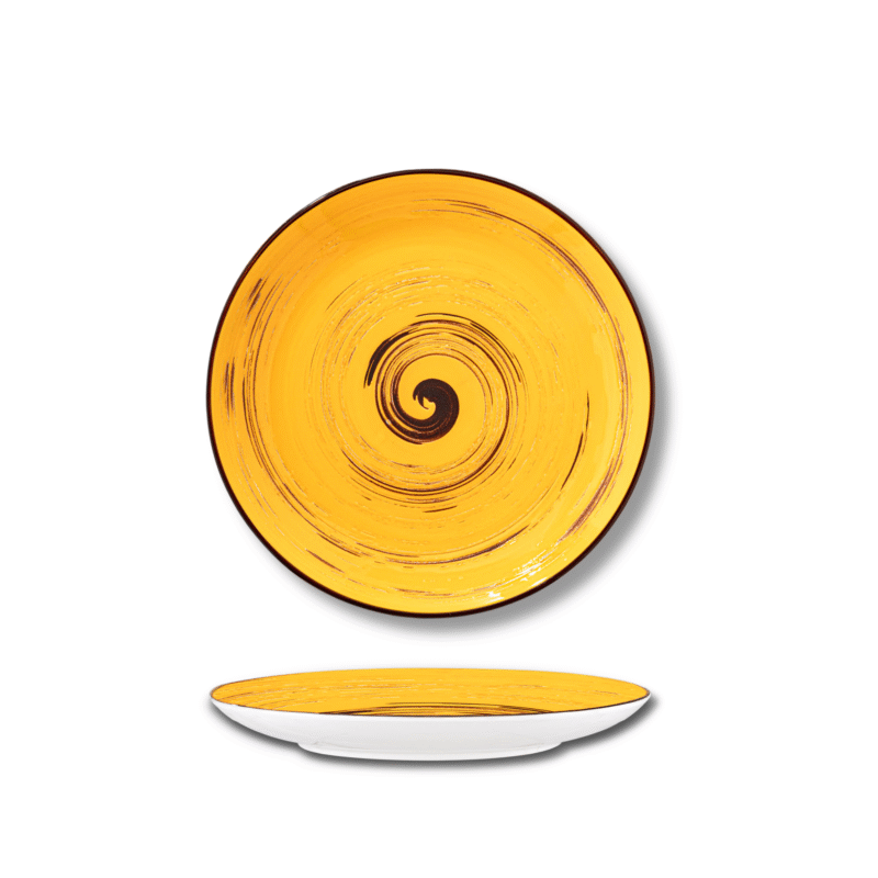 Talerz deserowy żółty porcelanowy 20.5 cm WL-669412/A